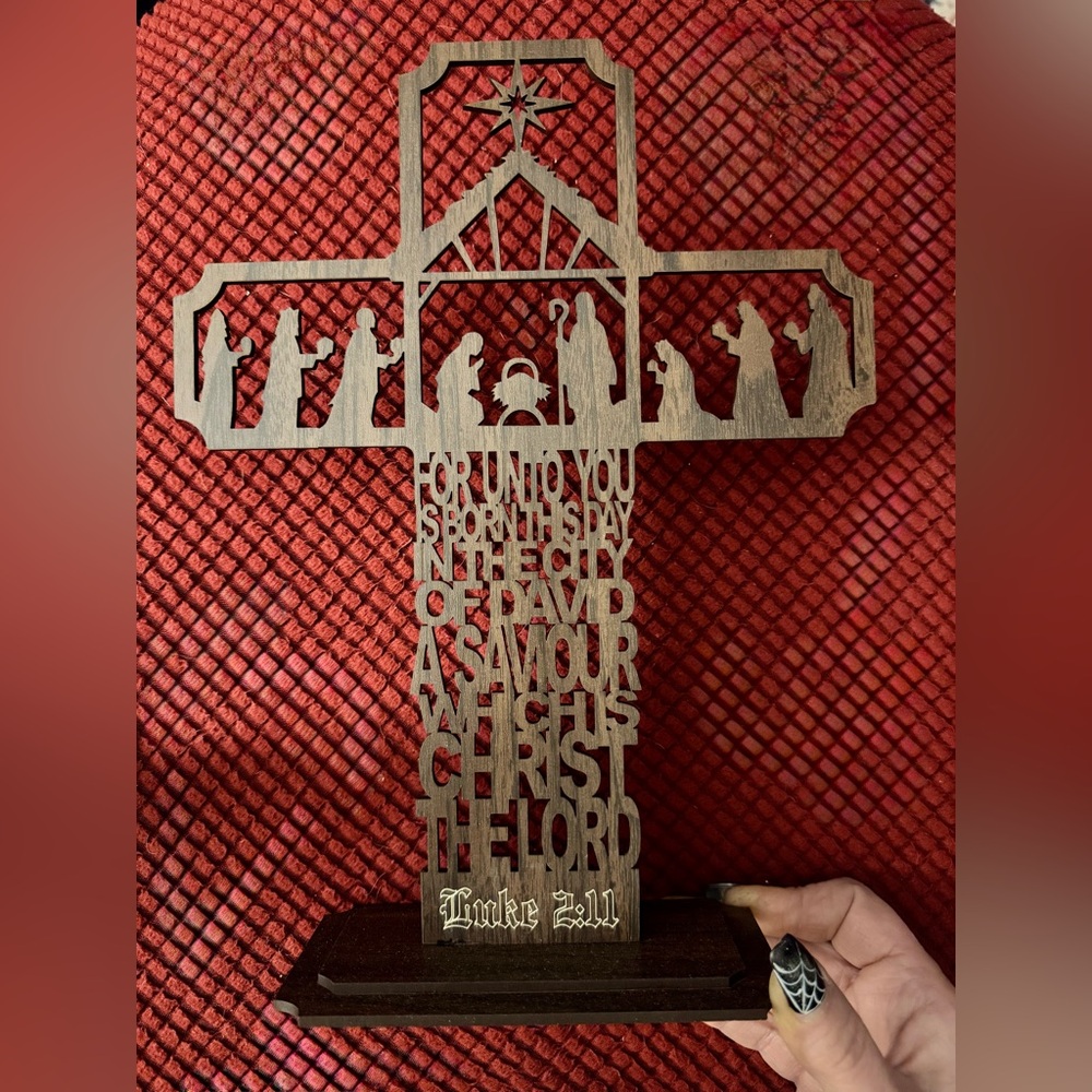 Handmade by me Luke 2:11 wood shelf sign 1/2” thick - Picture 11 of 15